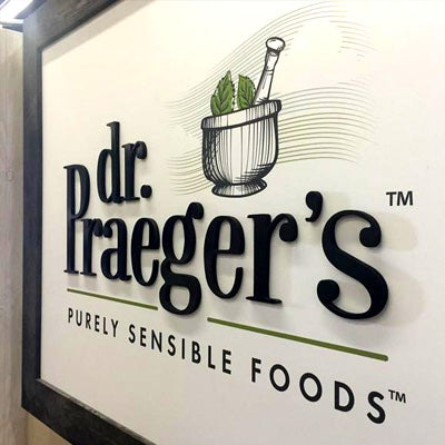 Custom Green Tradeshow Booth Design for Dr. Praeger's Foods