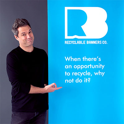 Introducing Recyclable Banners Co, your source for sustainable, reusable, green tradeshow banner stands and banners!